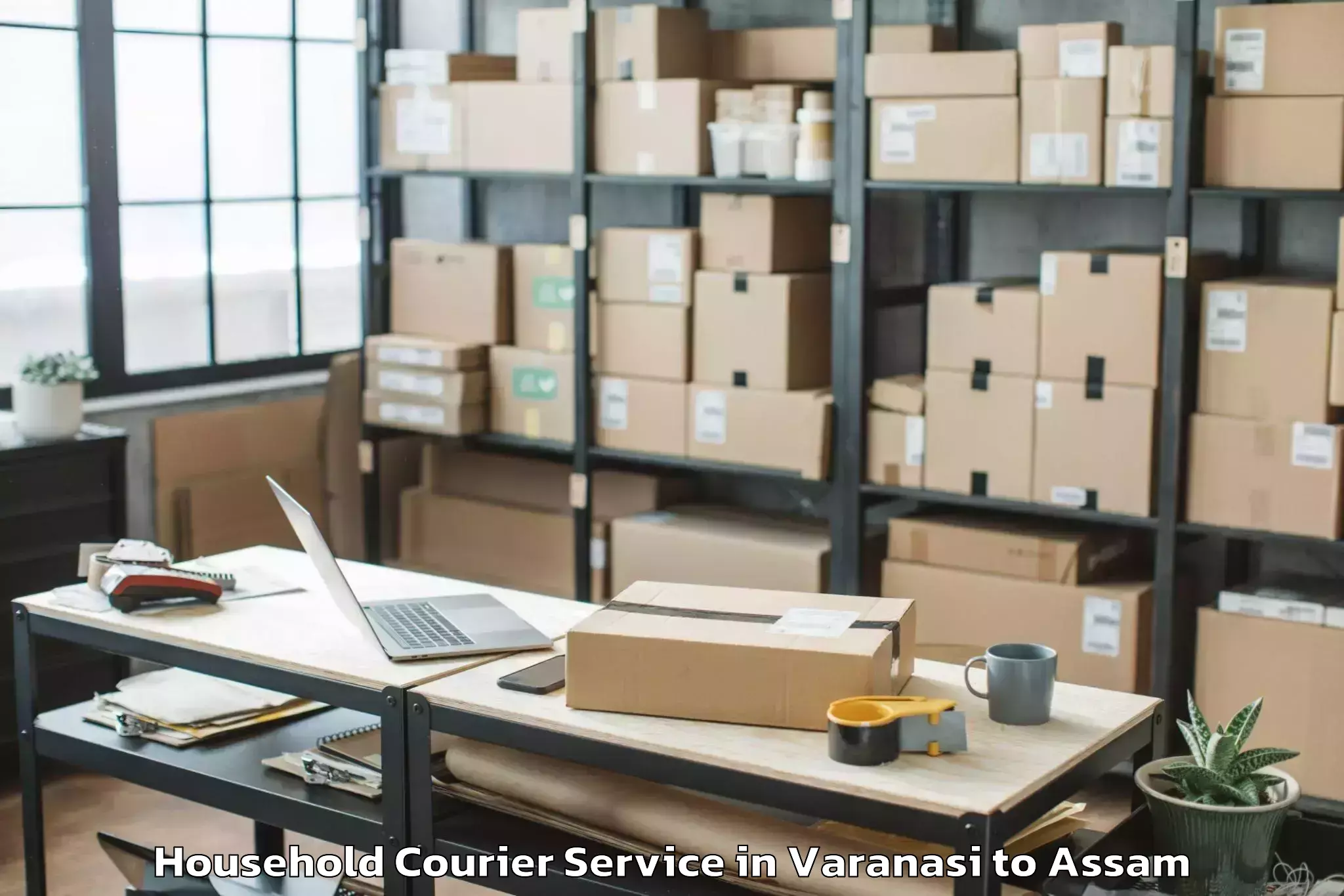 Top Varanasi to Phuloni Terang Household Courier Available